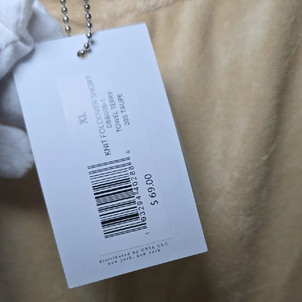Danielle Bernstein Taupe Knit Fold Over Shorts Ladies‎ Sz XL